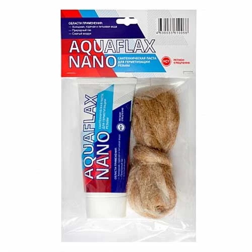 Набор Aquaflax Nano: лен (ЕВРО) сантехнический 20 г и паста уплотнительная 80 г