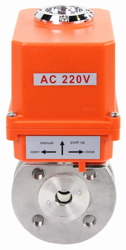 Кран шаровой Ду15 Ру16, корпус - сталь 316, уплотнение - PTFE, полнопроходной, межфланцевый с электроприводом QT-N-003EM-O1-220VAC-У1 MINI (BV3232P-FP-Fb-ISO-H)