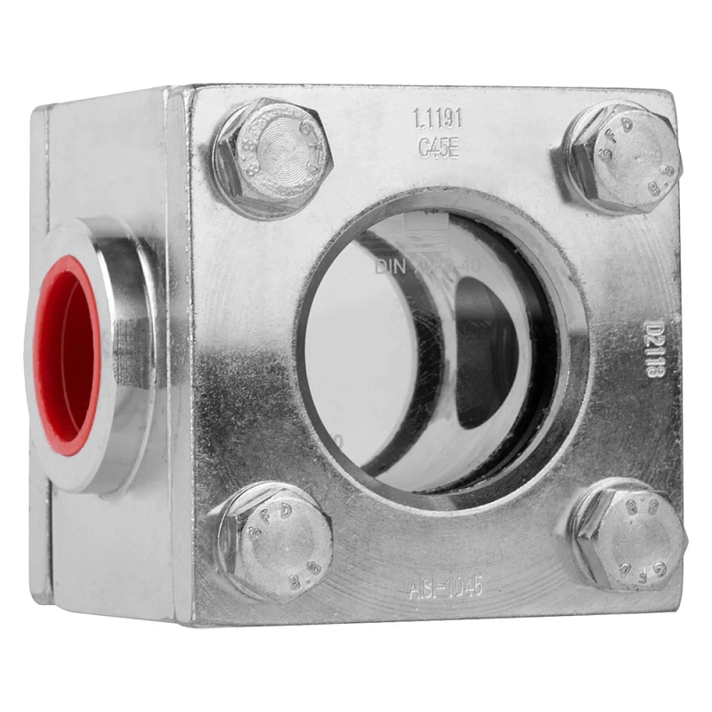 Стекло смотровое АДЛ CC03 1/2″ Ду15 Ру40 резьбовое корпус – углеродистая сталь, двустороннее